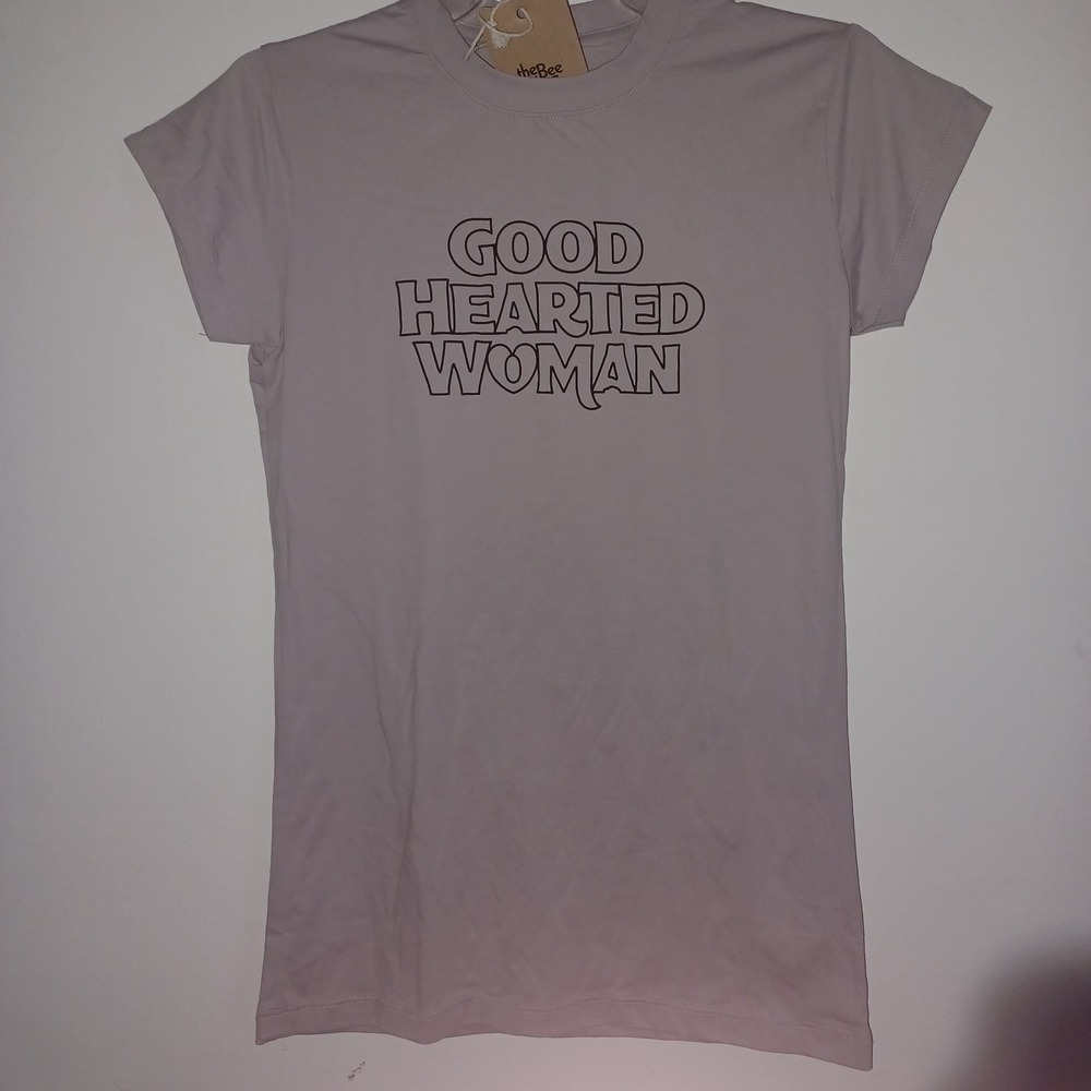 the‎ Bee & the Fox screen printed On fitted tee; washed out lavender Sz Lg NWT
